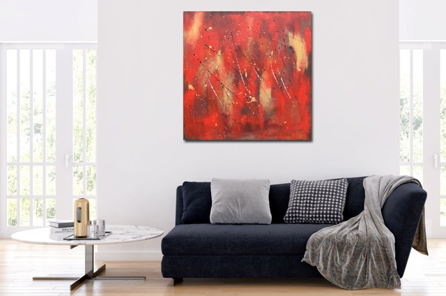 Kunst Gemälde kaufen braun Rot Gold - 1407